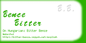 bence bitter business card